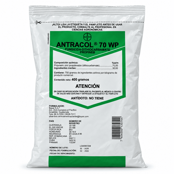 Antracol 70 WP de Bayer, fungicida protector para manchas en hojas