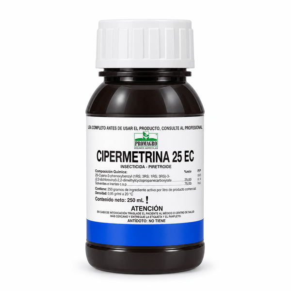 Cipermetrina 25 EC, insecticida concentrado para cucarachas, zancudos y plagas del jardín