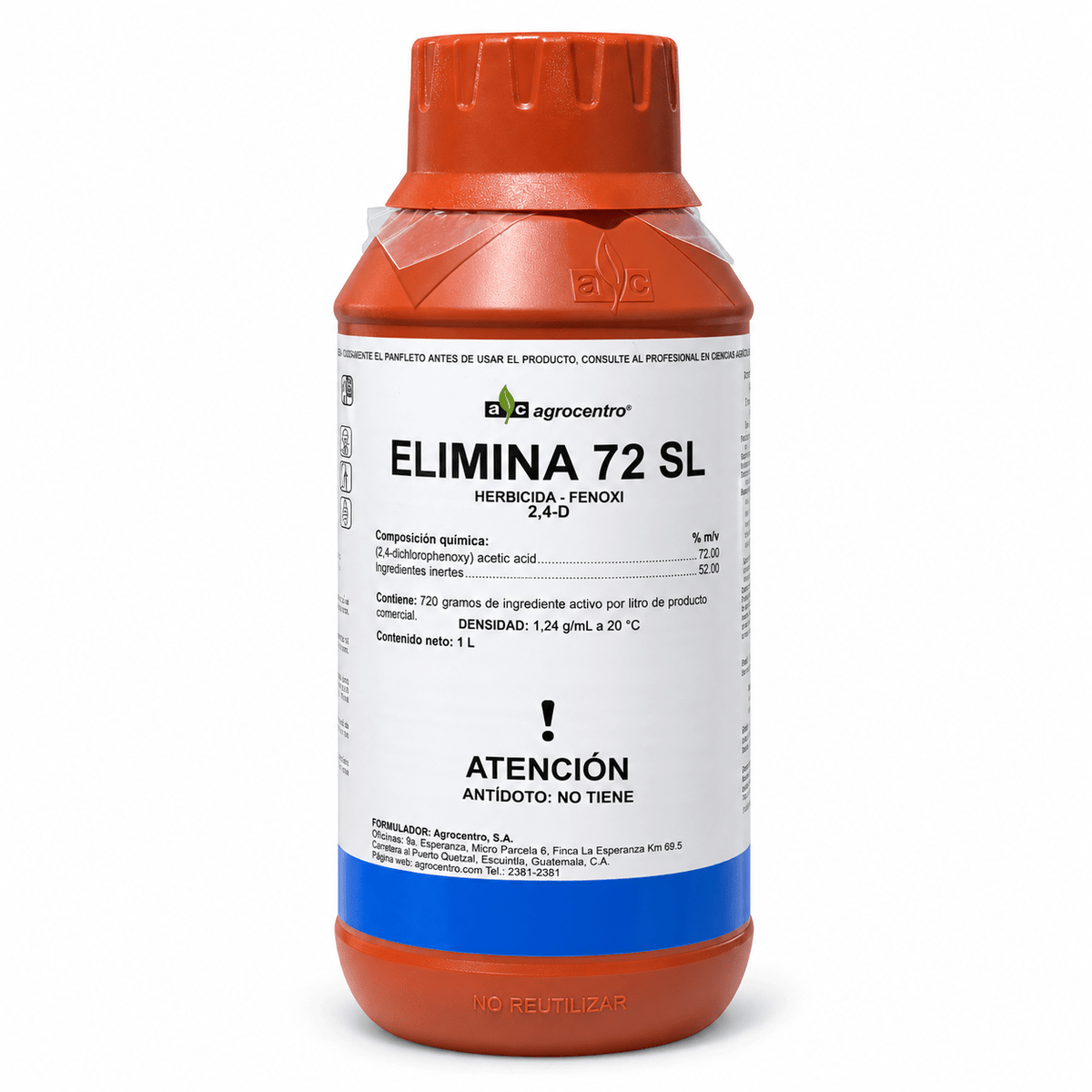Elimina 72 SL, herbicida 2,4-D para malezas de hoja ancha, botella de 1 litro