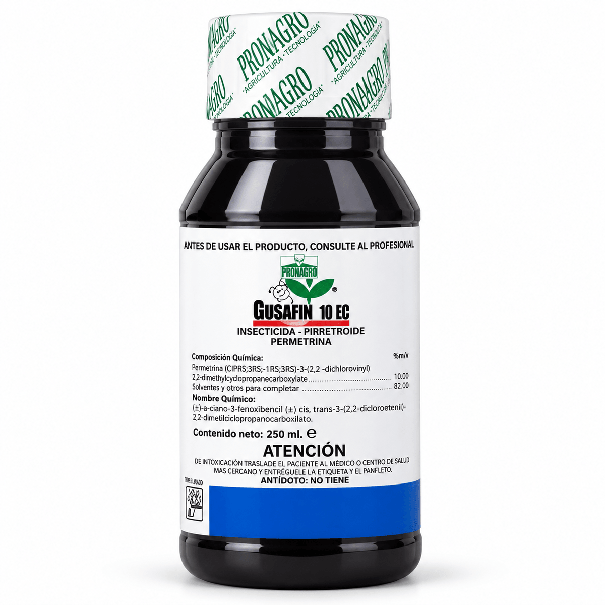 Gusafin 10 EC, insecticida banda verde para gusanos y minador