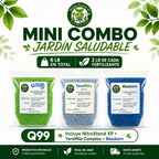 Ejemplo de uso del Mini Combo Jardín Saludable: plantas nutridas y con flores