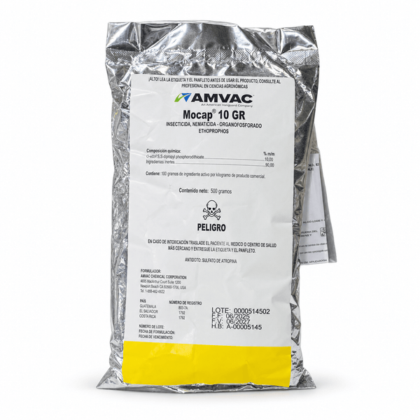 Mocap 10 GR, insecticida granulado para gallina ciega y plagas de suelo