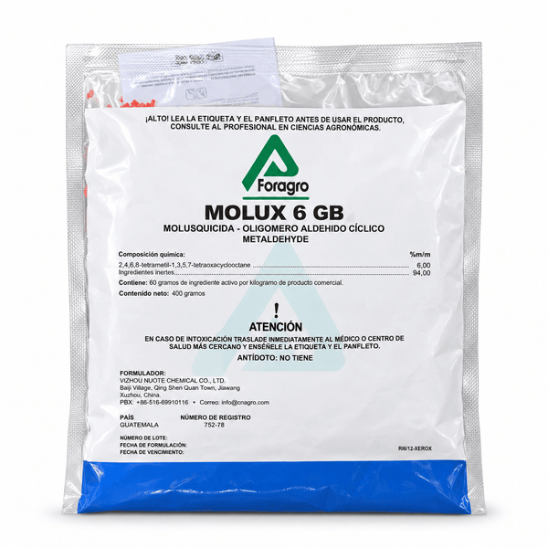 Molux 6 GB, cebo granulado contra caracoles y babosas, 400 g