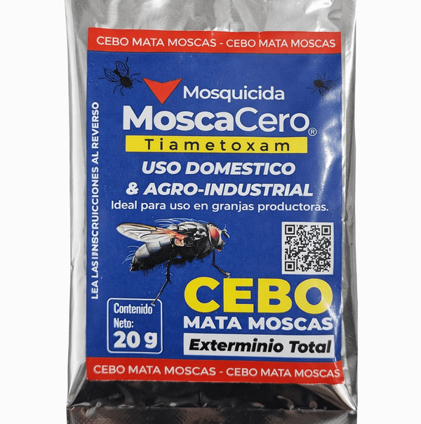 MoscaCero, cebo mata moscas para casa, patio y granja