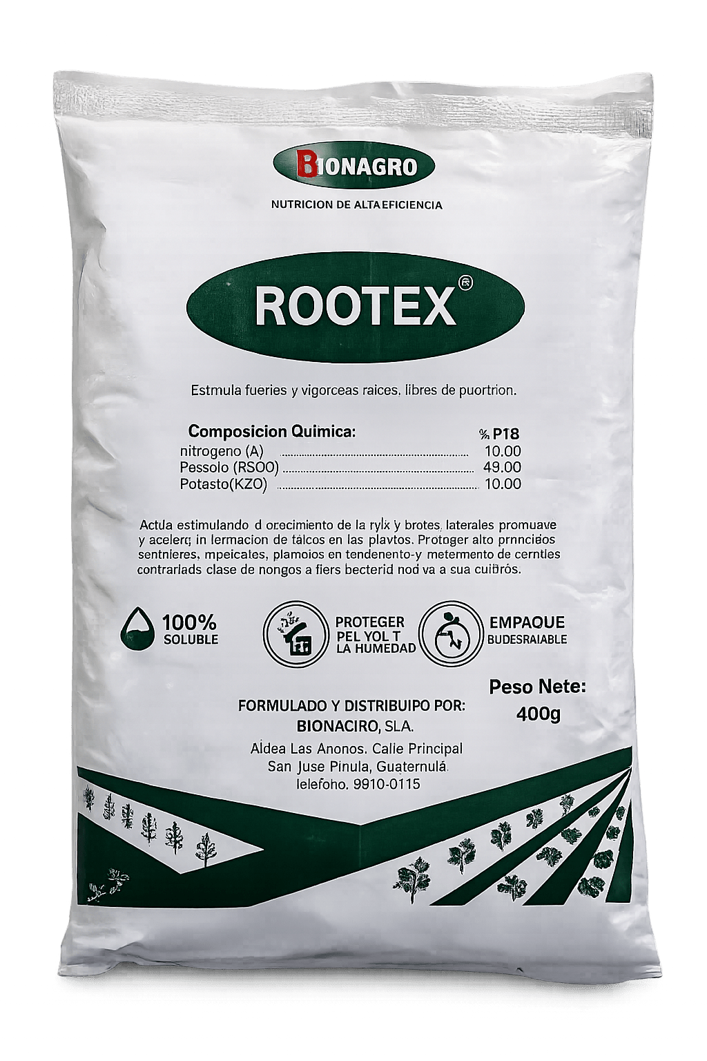 Rootex 10 - 45 - 10 – Enraizador Profesional Soluble - Doctor Plantas GT